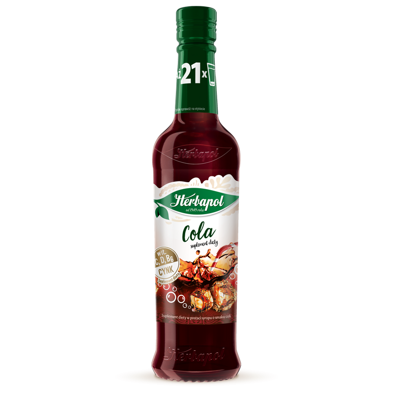 Herbapol syrop suplement diety cola z witaminami C,D, B6 i cynkiem 420ml